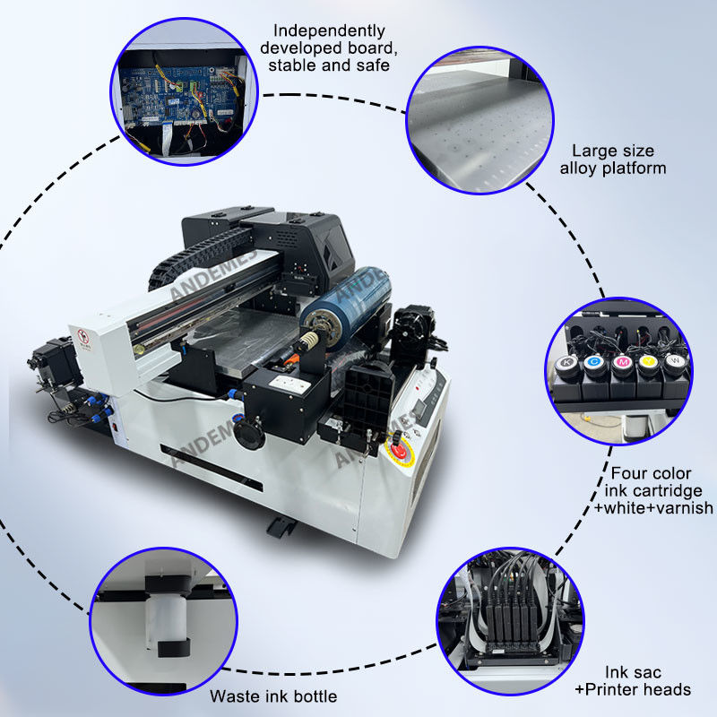 Печать на стекле с помощью УФ-принтера Epson XP600*3 Print Head в сером цвете